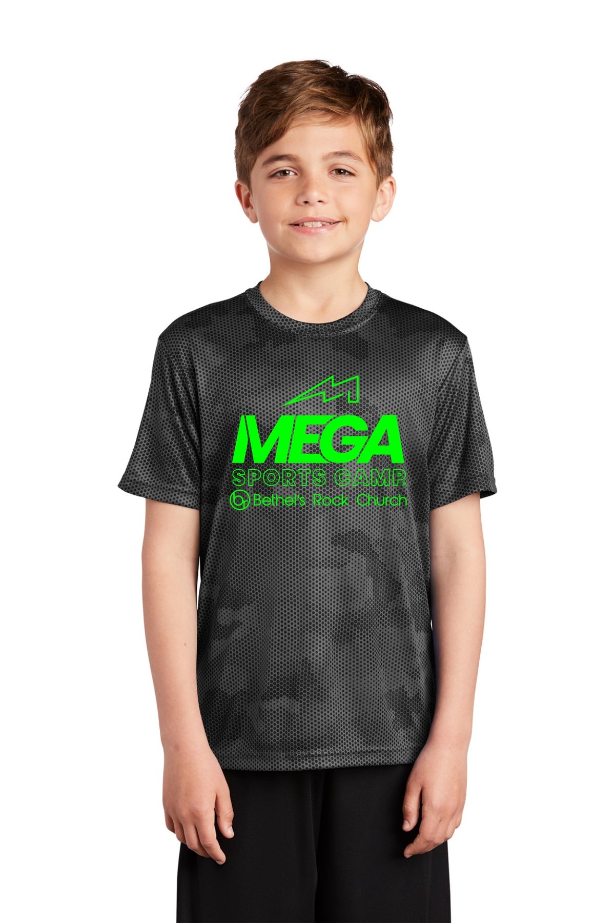Mega Sports Camp - Grey Camo Performance Tee