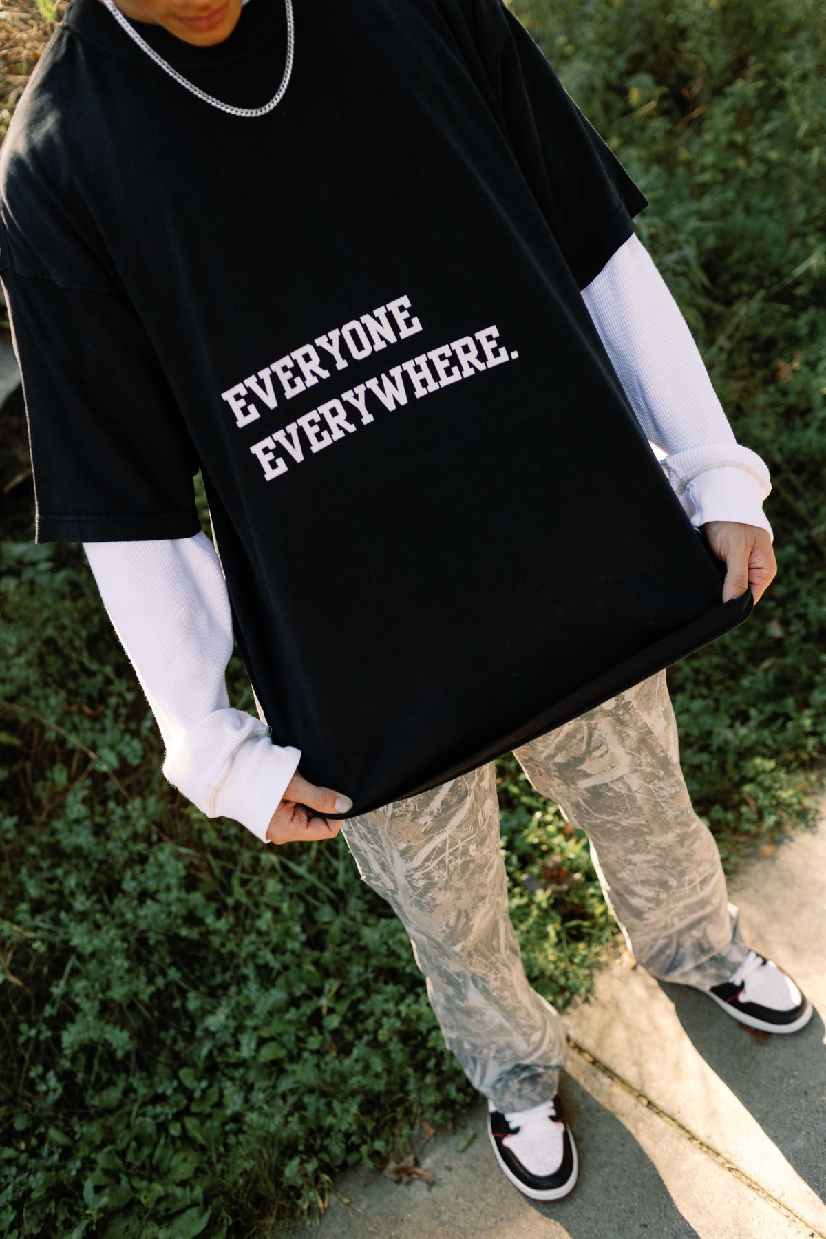 White on Black - Everyone Everywhere Tee
