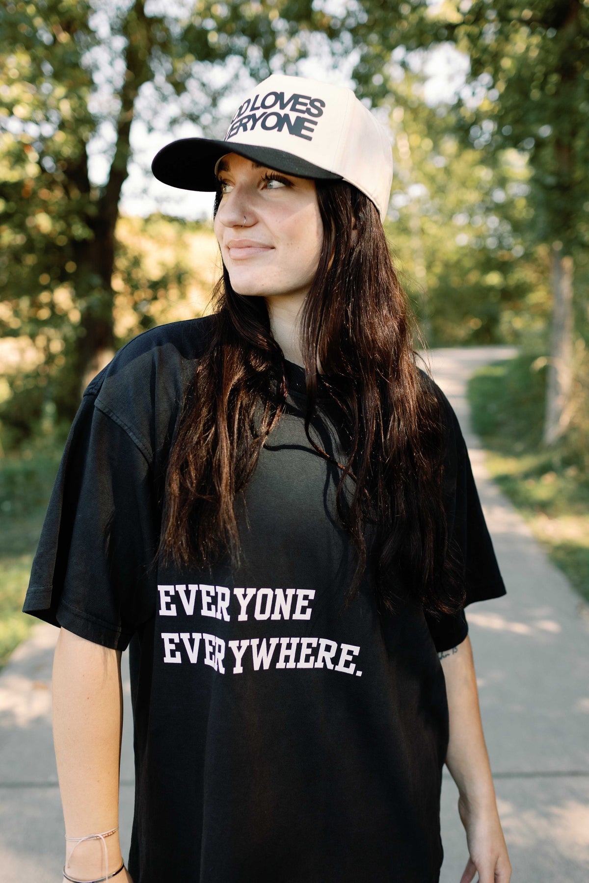White on Black - Everyone Everywhere Tee