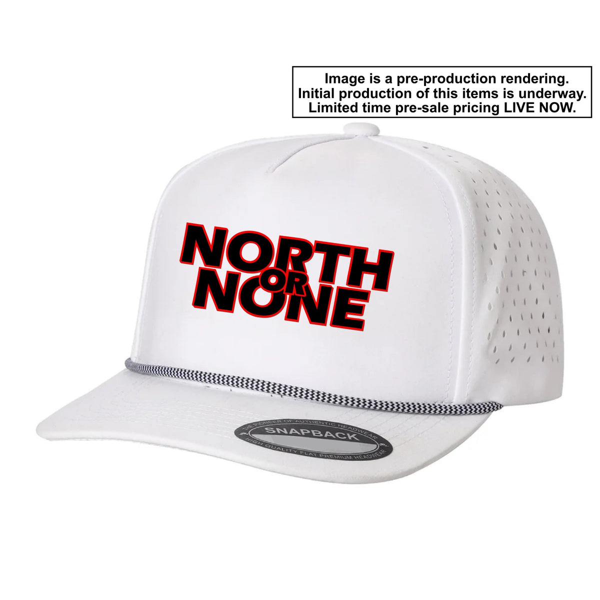 Lakeville North - NORTH OR NONE - Laser Cut Perforated Snap Back Rope Cap