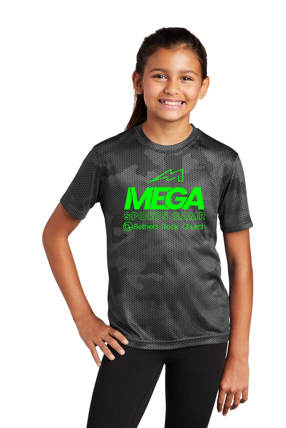 Mega Sports Camp - Grey Camo Performance Tee