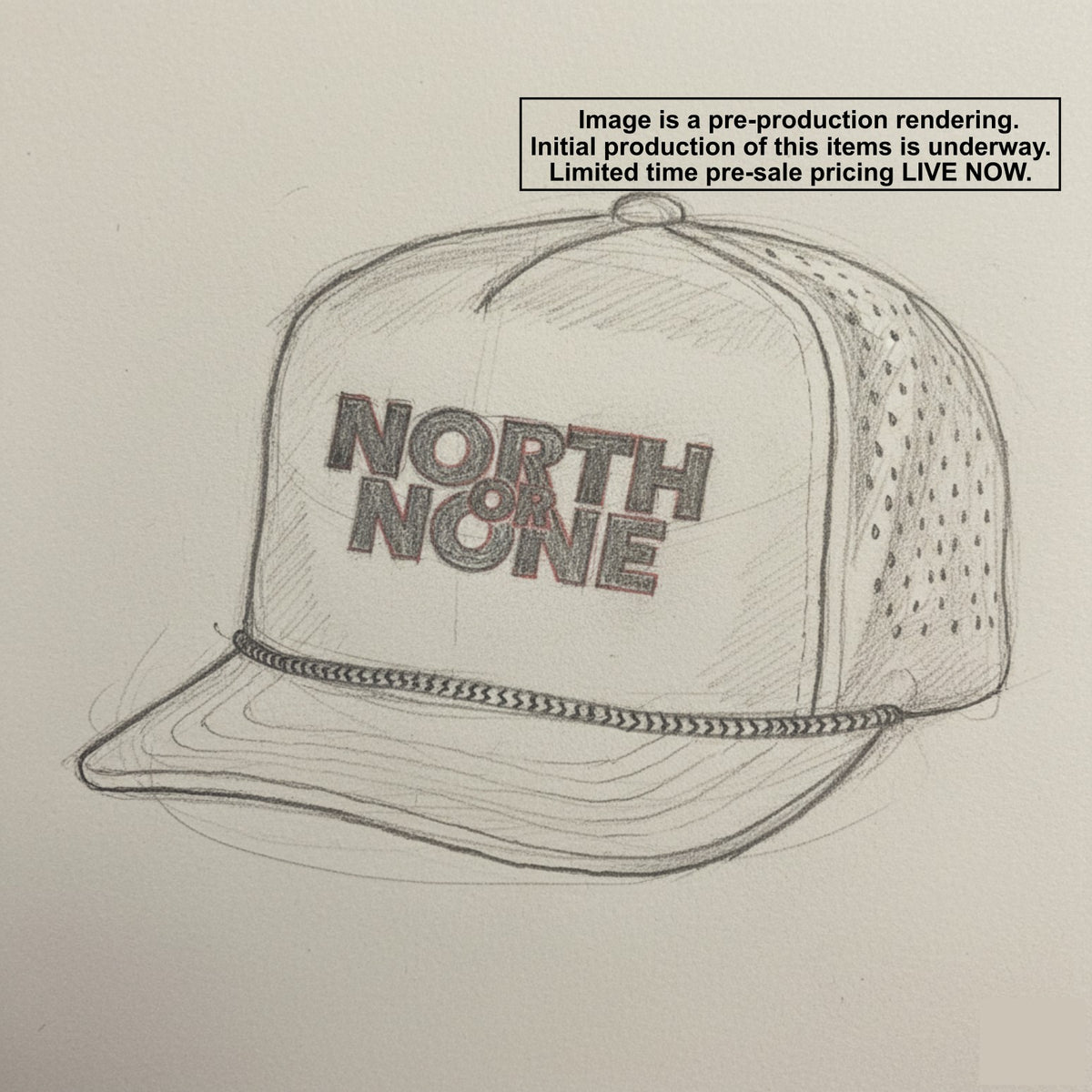 Lakeville North - NORTH OR NONE - Laser Cut Perforated Snap Back Rope Cap