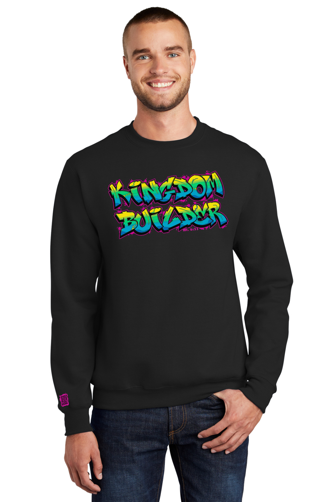Kingdom Builder - Black Sweatshirt - Colored Graphics