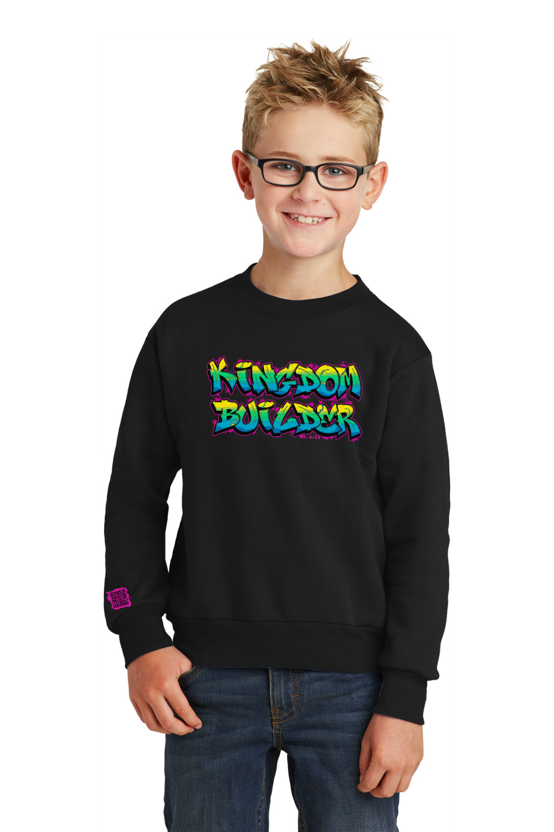 Kingdom Builder - Black Sweatshirt - Colored Graphics