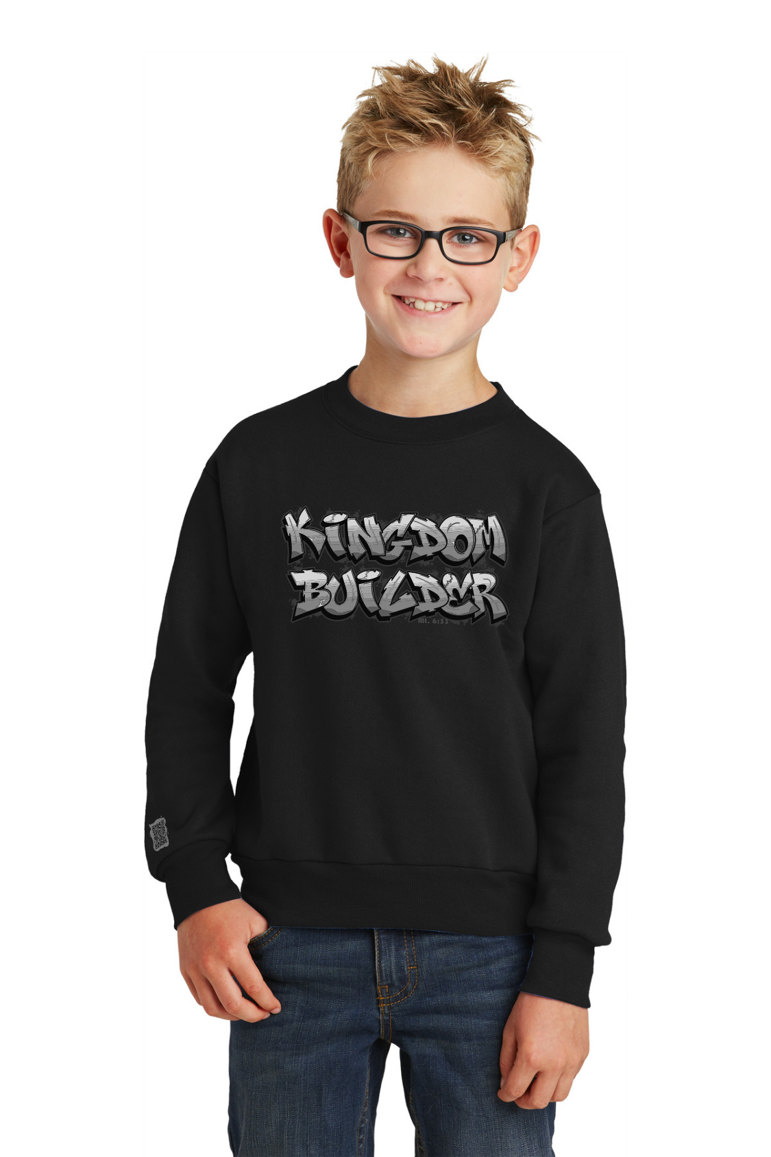 Kingdom Builder - Black Sweatshirt - Black / White Graphics