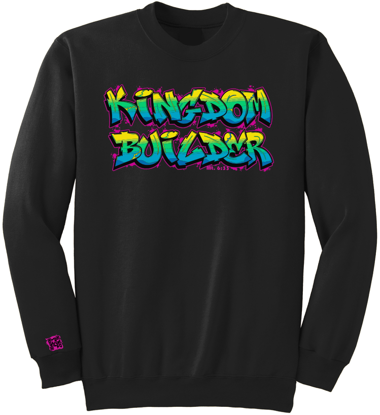 Kingdom Builder - Black Sweatshirt - Colored Graphics