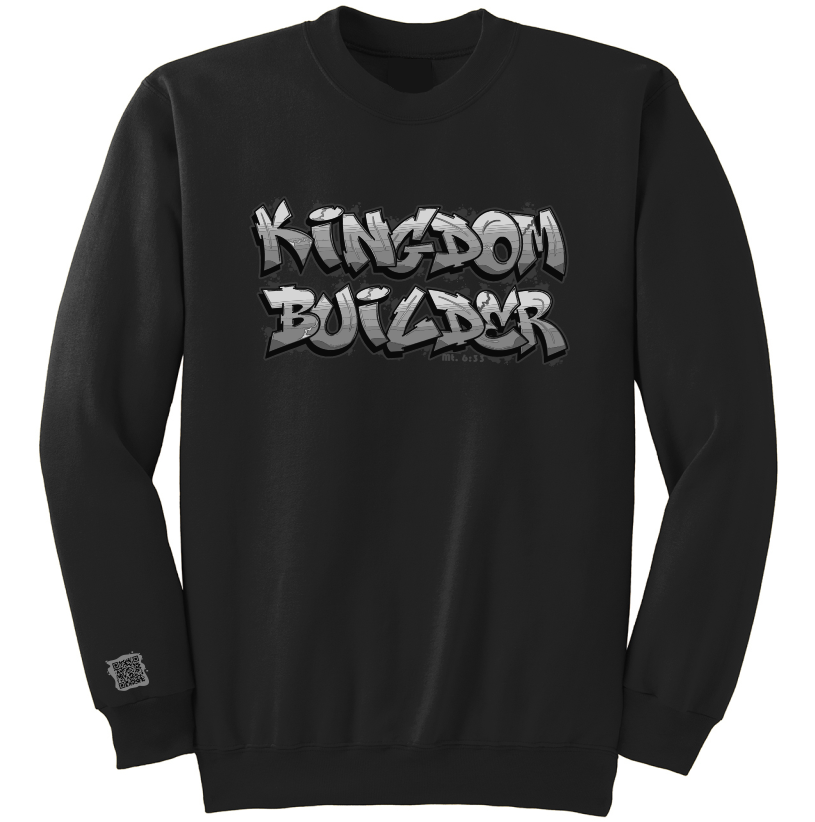 Kingdom Builder - Black Sweatshirt - Black / White Graphics