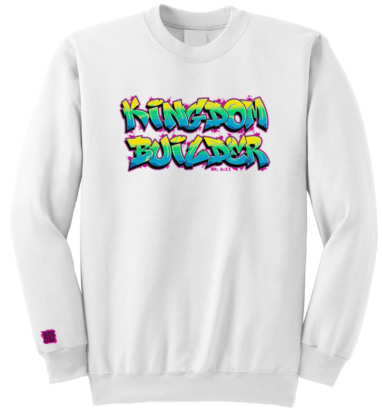 Kingdom Builder - White Sweatshirt - Colored Graphics